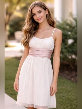 studio y white and gold spaghetti strap dress